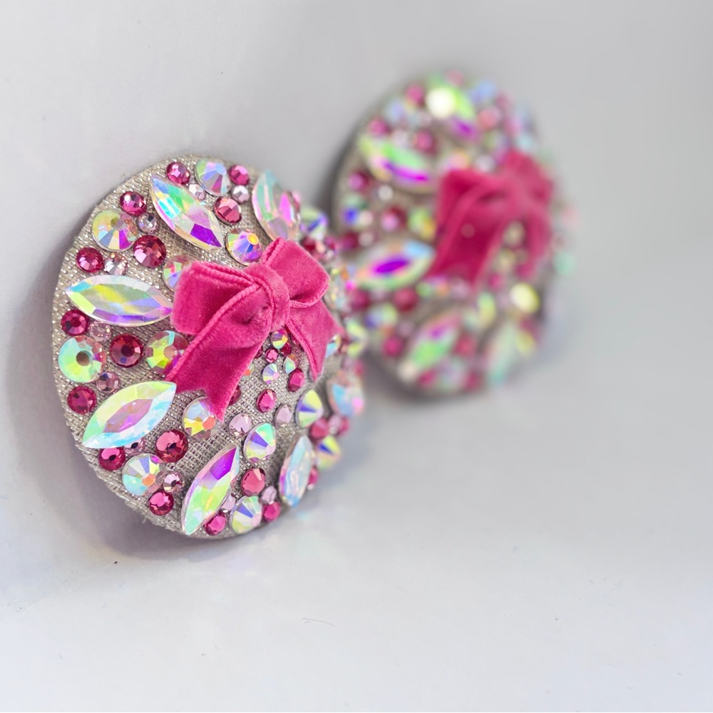 Pink Rhinestone Bow Pasties